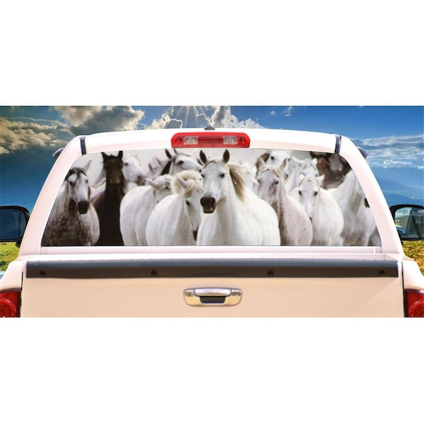 Entretenimiento Horses Rear Window Graphic Horse Scene View Thru Vinyl Tint Decal EN3257589 - main